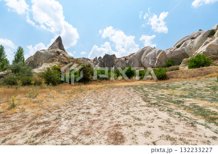 Volcanic rock formations landscape in Cappadocia, place of residence of ancient Christians 132233227