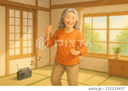 畳で音楽に合わせて体を動かす 畳で音楽に合わせて体を動かす 132233457