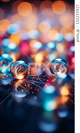 A close up of two blue and red Christmas ornaments. Christmas background. A close up of two blue and red Christmas ornaments. Christmas background. 132233917