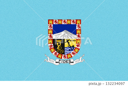 The official flag of Malabo, the capital of Equatorial Guinea, on fabric texture. Conceptual collage. Illustration 132234097