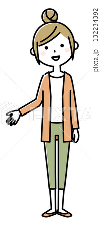 若い女性　ママ　どうぞ 132234392