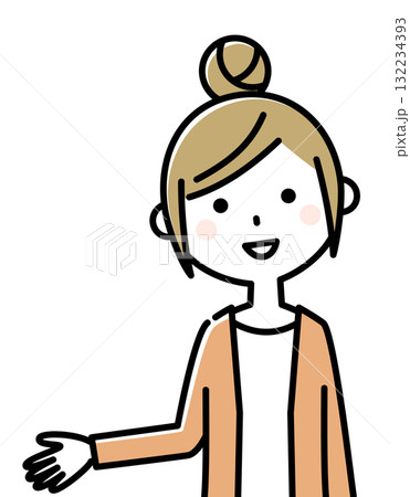 若い女性　ママ　どうぞ 132234393