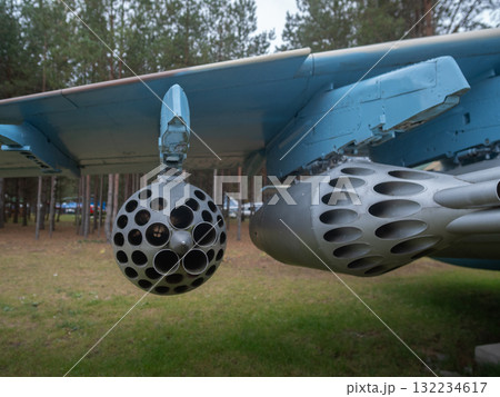 lowangle view of rocket, spherical rocket pod under pine trees with intricate design, museum display showcasing spherical rocket pod among pine trees with detailed structural elements lowangle view of rocket, spherical rocket pod under pine trees with intricate design, museum display showcasing spherical rocket pod among pine trees with detailed structural elements 132234617