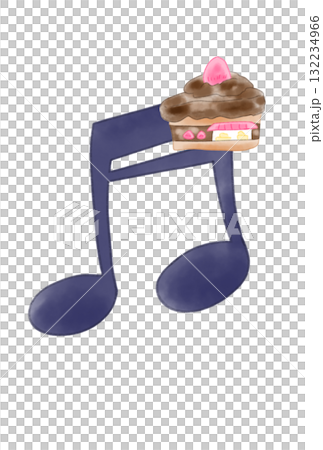 Musical note with cake shop 132234966