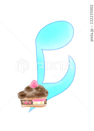 ケーキの店が付いた音符 132235002