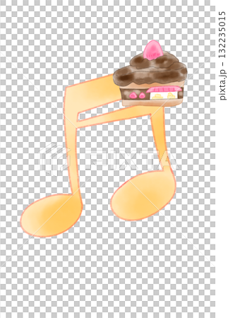 ケーキの店が付いた音符 ケーキの店が付いた音符 132235015