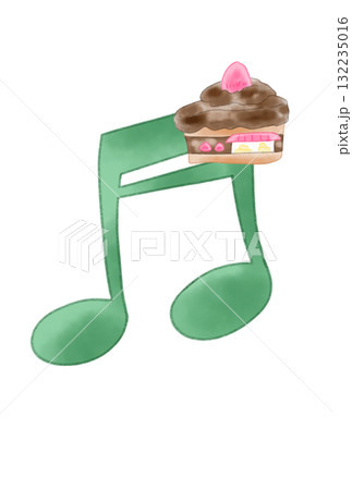 ケーキの店が付いた音符 ケーキの店が付いた音符 132235016