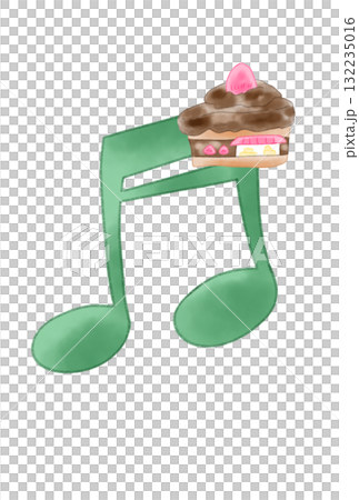 ケーキの店が付いた音符 ケーキの店が付いた音符 132235016