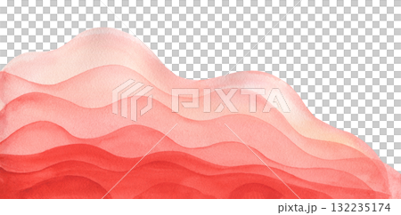Artistic watercolour bright coral red diagonal wave layers paper cut effect border background. Hand painting rose colour watercolor overlay waves pattern frame for banner, invitation, poster design Artistic watercolour bright coral red diagonal wave layers paper cut effect border background. Hand painting rose colour watercolor overlay waves pattern frame for banner, invitation, poster design 132235174