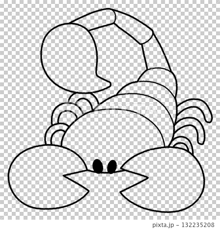かわいさそりの線画イラスト かわいさそりの線画イラスト 132235208