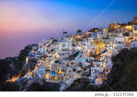 Santorini and Sunset 132235308