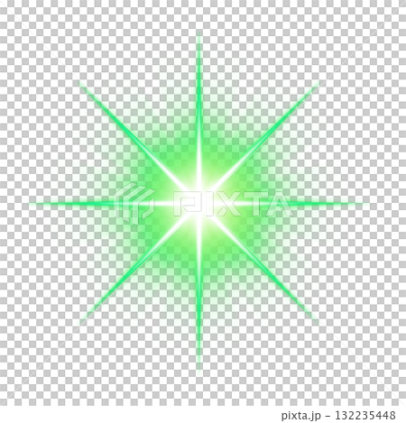 Green starlight effect on transparent background 132235448