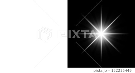 透明背景と黒背景の明るいスターライトエフェクト 132235449