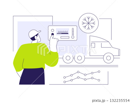 Refrigerated truck abstract concept vector illustration. 132235554