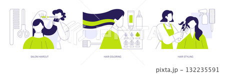 Hair salon isolated cartoon vector illustrations se 132235591