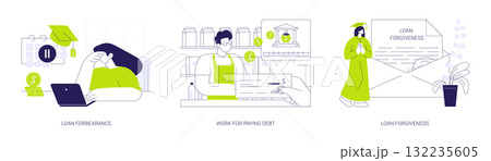 Student loan repayment isolated cartoon vector illustrations se Student loan repayment isolated cartoon vector illustrations se 132235605