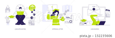 Student loan isolated cartoon vector illustrations se 132235606