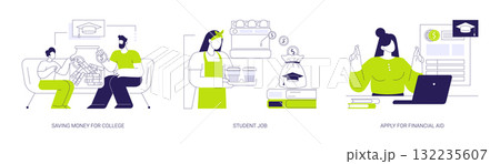Students finance isolated cartoon vector illustrations se Students finance isolated cartoon vector illustrations se 132235607