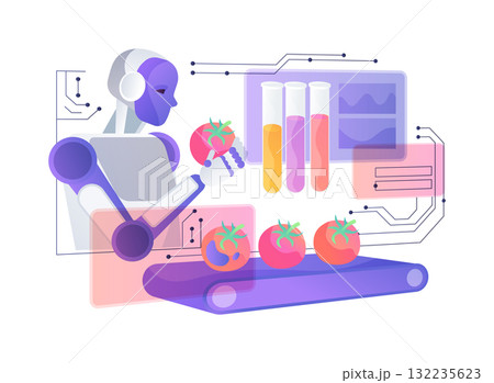 AI-Augmented Automated Food Safety Inspection abstract concept vector illustration. 132235623