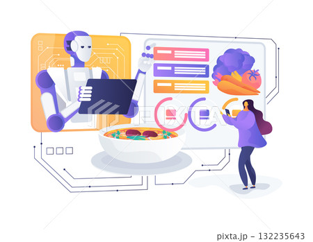AI-Enhanced Personalized Meal Planning abstract concept vector illustration. 132235643