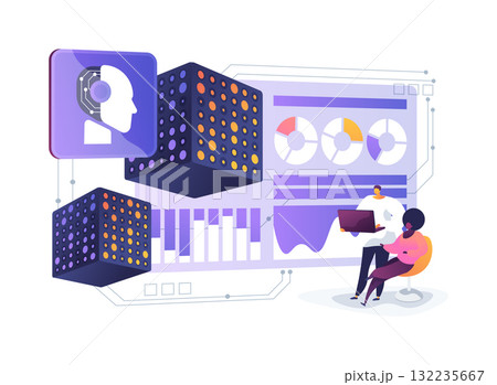 AI-Predictive AI-Enabled Quantum Compiler Optimization abstract concept vector illustration. AI-Predictive AI-Enabled Quantum Compiler Optimization abstract concept vector illustration. 132235667