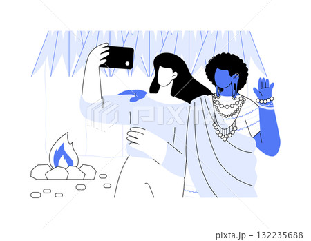Visiting tribe isolated cartoon vector illustrations. Visiting tribe isolated cartoon vector illustrations. 132235688
