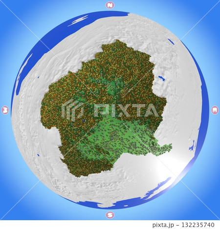標高・森林・住宅地をかわいく再現した、群馬県のプラネット風地図 標高・森林・住宅地をかわいく再現した、群馬県のプラネット風地図 132235740