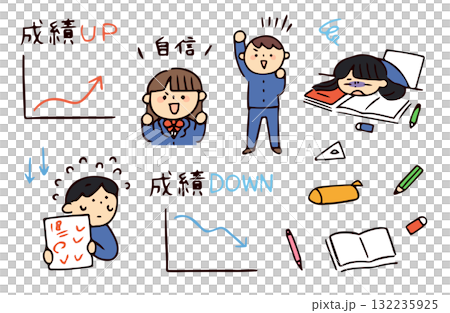 Student and study illustration set 132235925