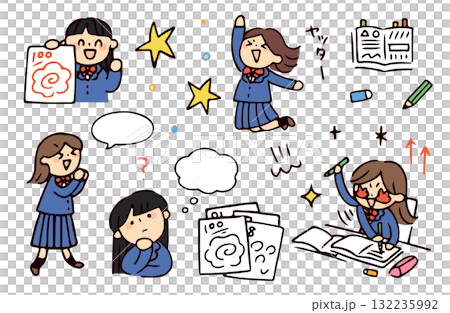 一名女學生的例證套 132235992