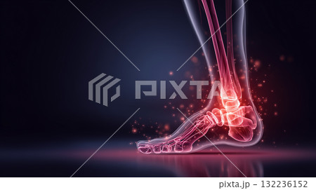人体イメージ　足の痛み 132236152