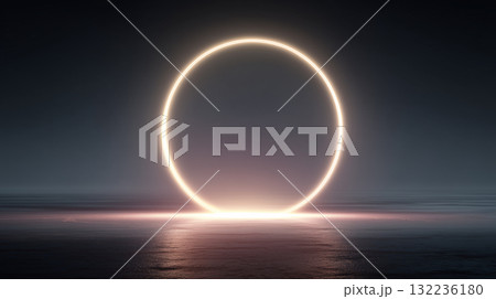 禅のイメージ サークルライトの背景 禅のイメージ サークルライトの背景 132236180