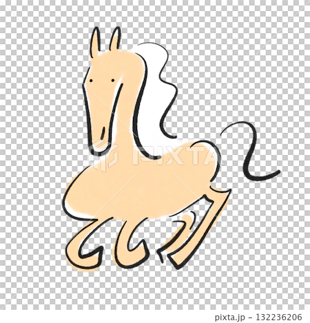 Stylish sumi-e horse running 2026 New Year's material Stylish sumi-e horse running 2026 New Year's material 132236206