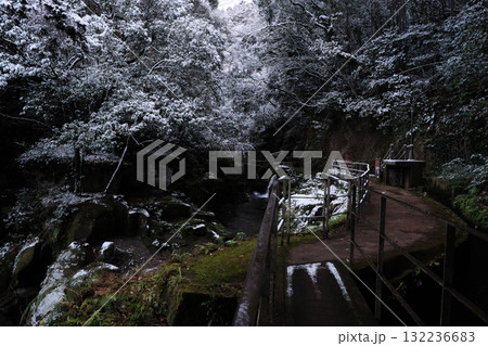 雪が積もる山中 132236683