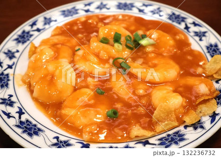 横浜中華街で食べた「海老のチリソース」 132236732