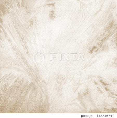 Beige Decorative Brush Stroke Texture. Vintage Grainy Textured Artistic Backdrop 132236741