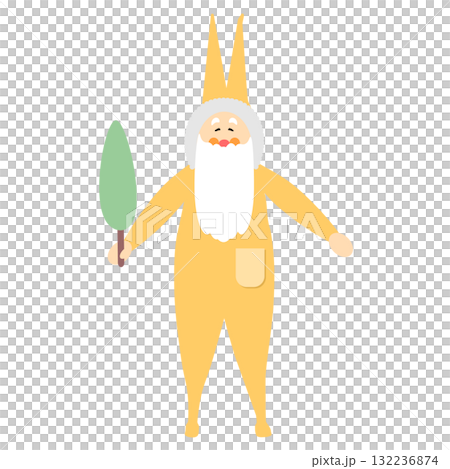 クリスマスのイラスト　かわいいサンタクロース　モールサンタ風　ベクター 132236874