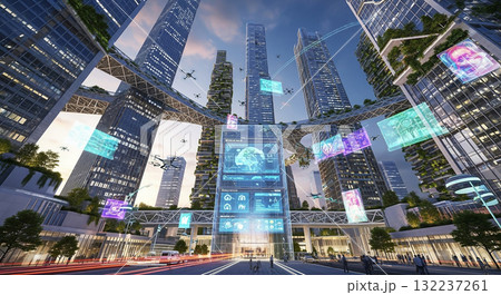 スマートシティ　未来都市　イメージ 132237261