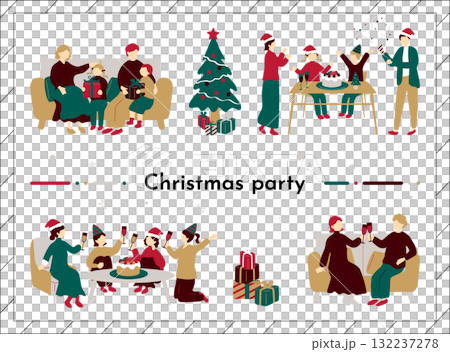 享受聖誕派對的人們 132237278