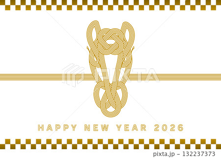 おしゃれシンプルな2026年午年年賀状 132237373