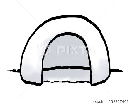 かまくらのイラスト シンプル (筆タッチ) かまくらのイラスト シンプル (筆タッチ) 132237406