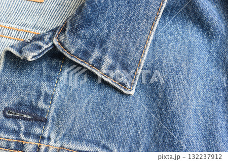 collar of blue denim shirt texture, jean fashion style collar of blue denim shirt texture, jean fashion style 132237912