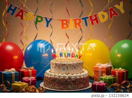 Happy Birthday fバースデーカード Happy Birthday fバースデーカード 132238624