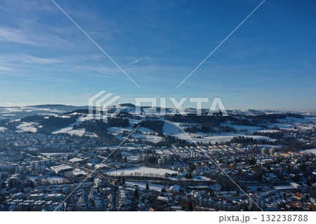 City Winter Snow Aerial Bavaria City Winter Snow Aerial Bavaria 132238788