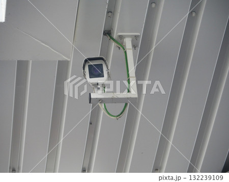 Camera is hanging from the ceiling 132239109