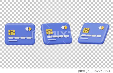 cartoon style credit card 3D graphic 132239293