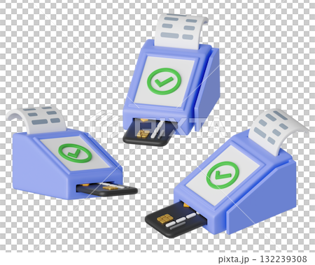 cartoon style Payment Terminal card reader 3D graphic cartoon style Payment Terminal card reader 3D graphic 132239308