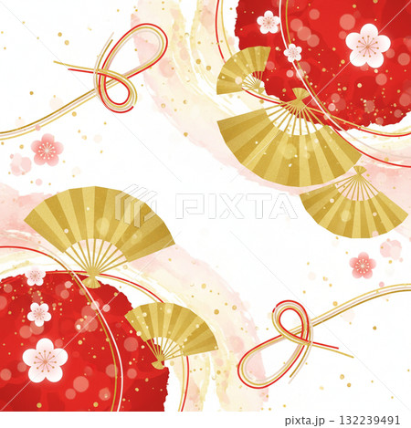 華やかな梅の花のイラスト 132239491