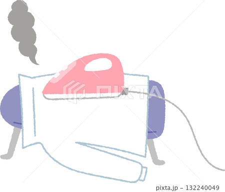 アイロンで衣類を焦がすイラスト 132240049