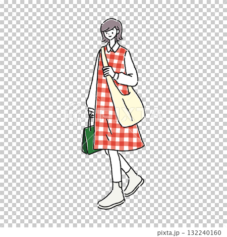 A simple woman wearing a dress 132240160