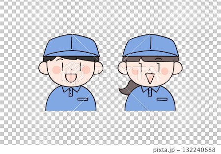 作業服の男女2人 132240688